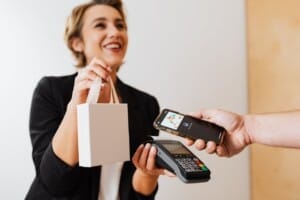 A cashless payment for a transaction is processed.